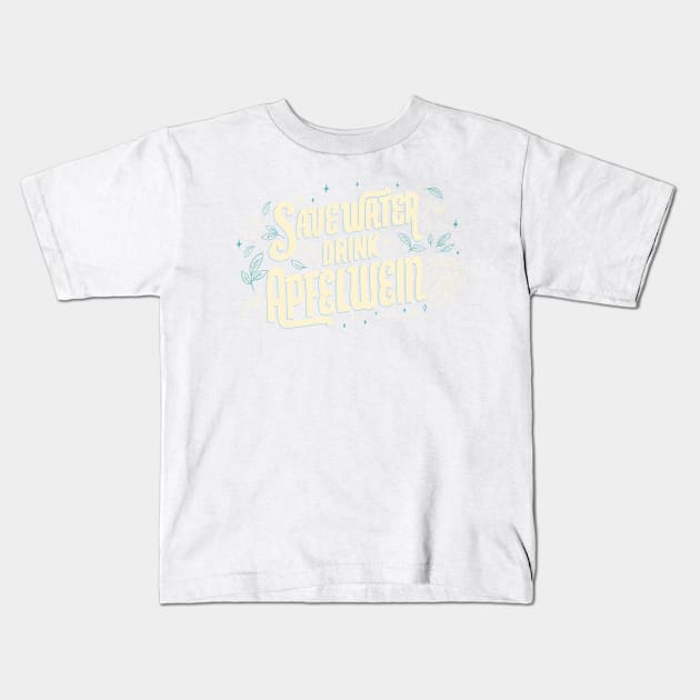 Drink Ebbler Lettering Kids T-Shirt by LindenDesigns